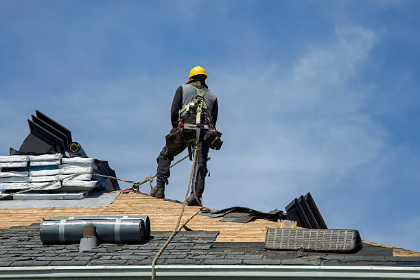 Professional Gutter Installation technician working in Bridgewater, NY